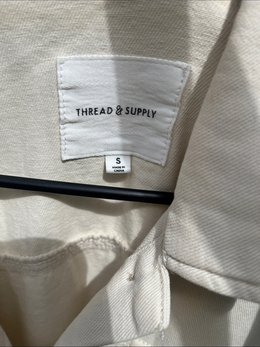 Thread & Supply Cream Button-Front Utility Jacket - Picture 2 of 3